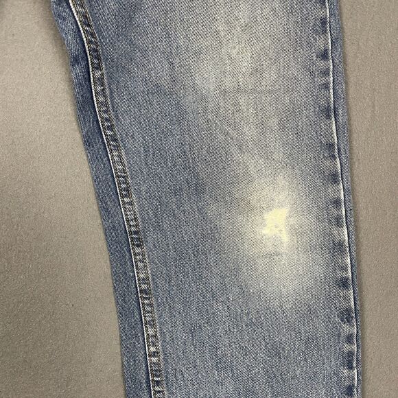 Levis 505 Jeans Men's 34x30 Blue Denim Medium Wash Distressed Straight Leg Retro - Picture 7 of 16